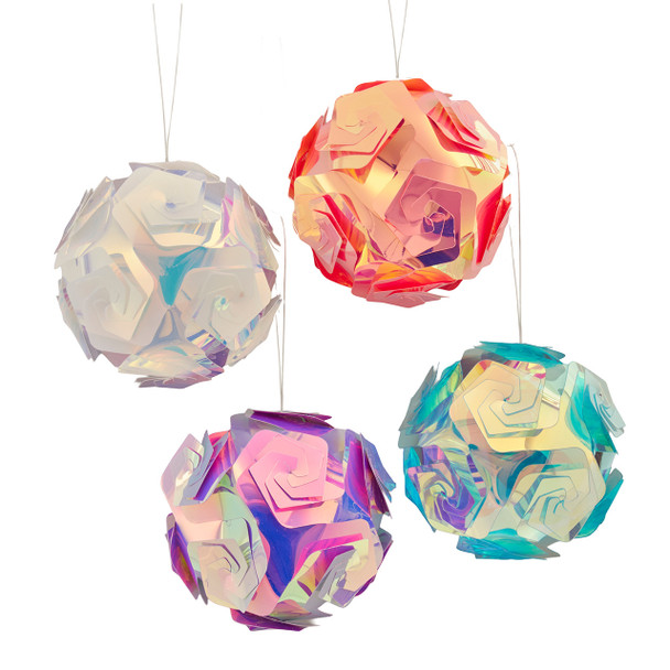 IRIDESCENT FOIL BALL ORNAMENTS - H7641
