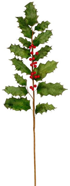 HOLLY LEAVES WITH BERRY SPRAY - 40.5 INCHES - 07-40234