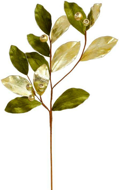 MAGNOLIA LEAVES AND BERRY SPRAY - 29 INCHES - 07-52438-GRN