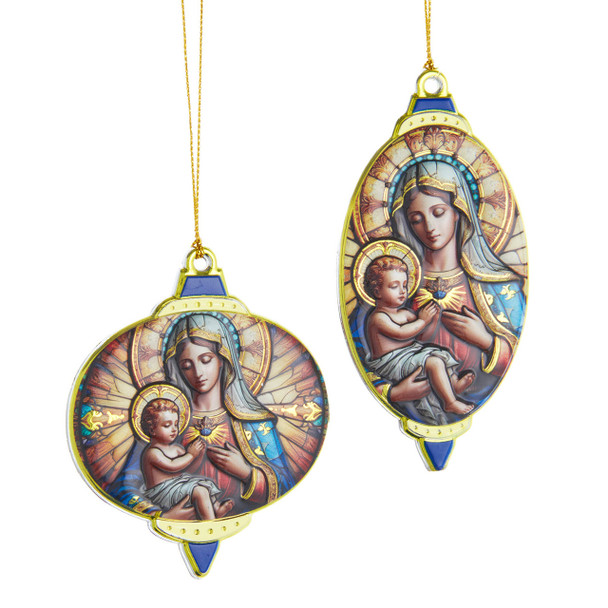 JESUS AND VIRGIN MARY ORNAMENT - J7878