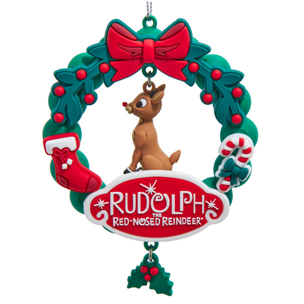 RUDOLPH THE RED NOSE REINDEER WREATH ORNAMENT - RU1262