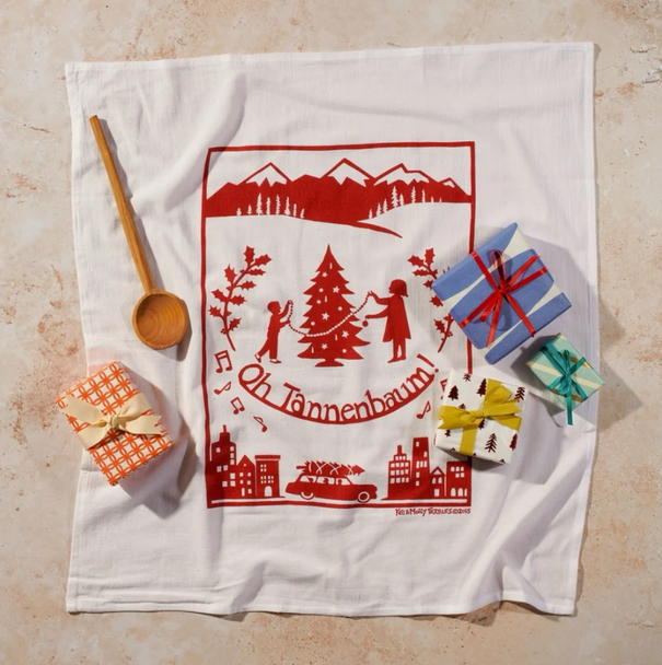 TANNENBAUM - FLOUR SACK DISH TOWEL - DTTANN-RED