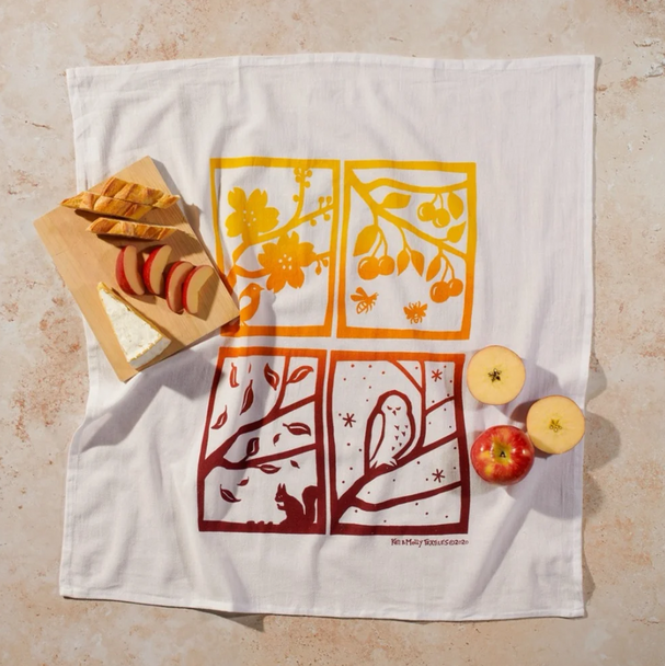 SEASONS - TWO-TONE YELLOW - FLOUR SACK DISH TOWEL - DTSEAS-TTY