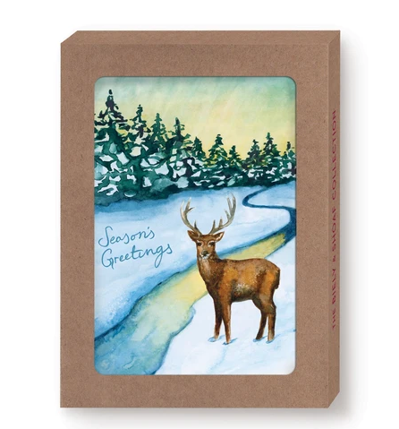 DEER WINTER LANDSCAPE BOXED CARDS - SFX003BX