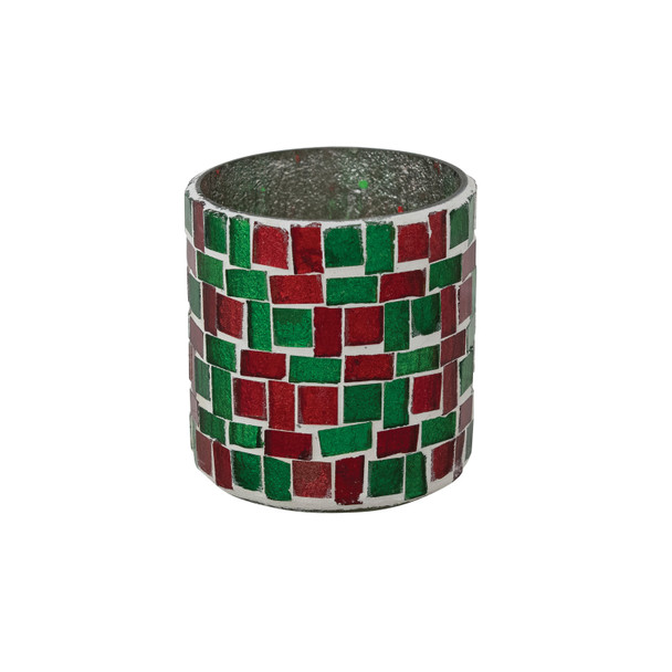 RECYCLED GLASS MOSAIC VOTIVE HOLDER - XT0553