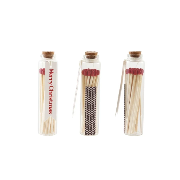 GLASS BOTTLE MATCH HOLDER WITH TAG - XT2233