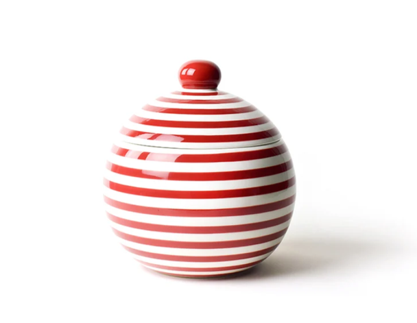 RED STRIPE LARGE ROUND LOLLIPOP JAR WITH LID - STR-LLPJAR-RD