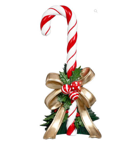 CANDY CANE WITH BOW TABLETOP - LARGE- 64-62624