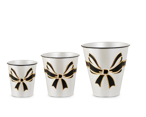 EMBOSSED BLACK BOW BUCKETS DECOR - 4659120