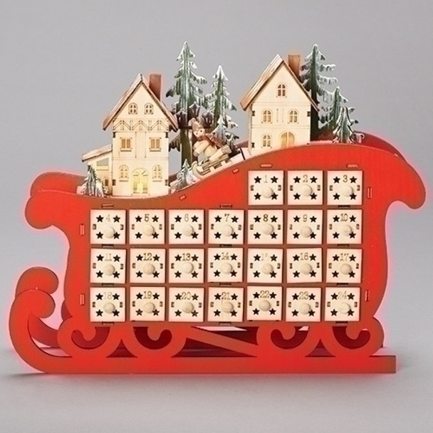 RED SLEIGH ADVENT CALENDAR - 131463