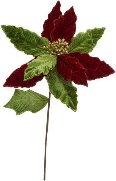 GLITTER POINSETTIA PICK