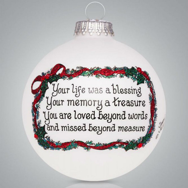 MEMORY HOLLY GLASS ORNAMENT - 2249
