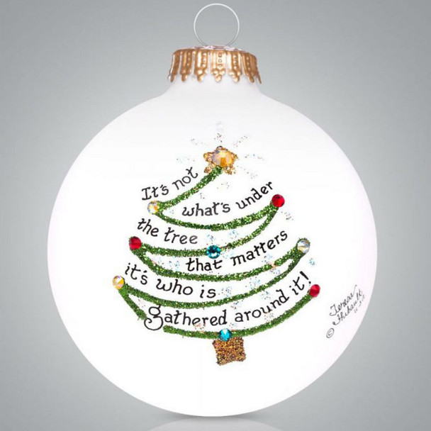 GATHERED TREE GLASS ORNAMENT - 2233
