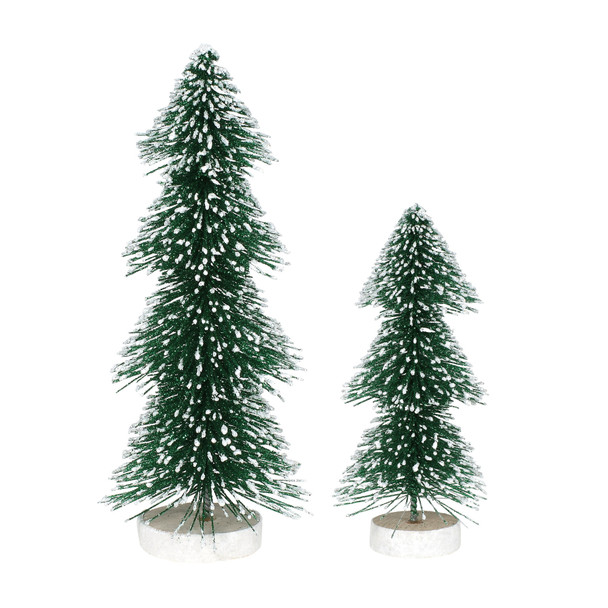 Set of 2 Village trees add to your Village display with a unique shape. This Village tree set is hand-crafted, sisal.