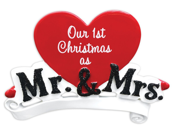 OUR FIRST CHRISTMAS AS MR AND MRS HEART ORNAMENT - OR821