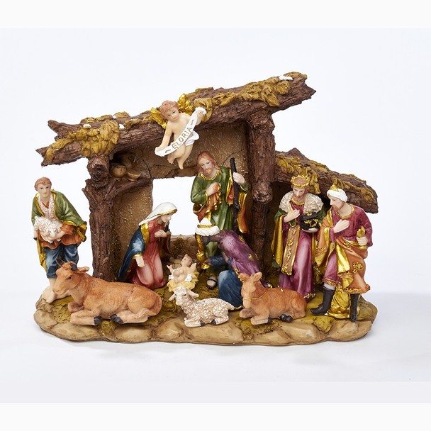 NATIVITY WITH STABLE 11PC