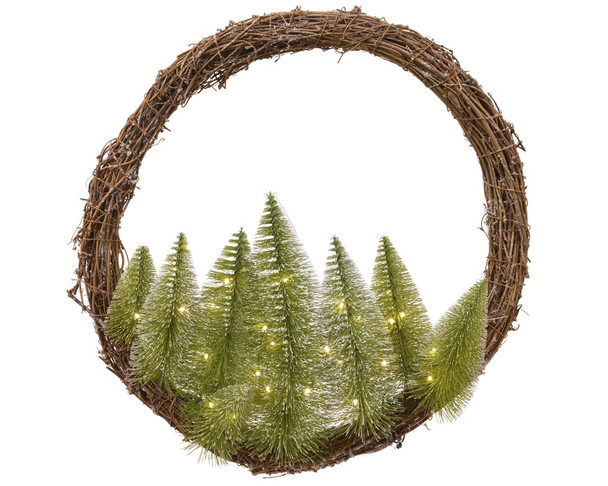 WREATH WITH TREES LED