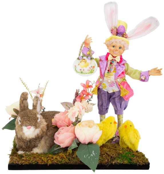 SPRING ELFIN W/RABBIT AND CHICK ARRANGEMENT, LG - AI-14356