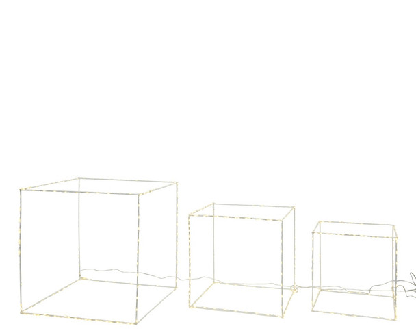 SET OF 3 METAL LED SQUARES - 780444