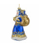 ELEGANT BLUE AND GOLD SANTA ORNAMENT - BELL0002