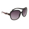 Vintage Sunglasses for Ladies by Designer Eyewear DE128 Black Frame w/Burgundy Accents