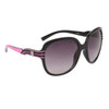 Vintage Sunglasses for Ladies by Designer Eyewear DE128 Black Frame w/Pink Accents