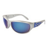 XS99 Sport Sunglasses with Flames Silver Frame Blue Flames