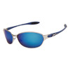 XS508 Metal Sport Sunglasses Silver Frame w/Blue Revo Lens