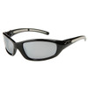 XS509 Sports Sunglasses Black Frames with Silver Accents