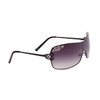 One Piece Lens Rhinestones and Hearts Diamond™ Eyewear Sunglasses - Style #DI525 Black