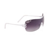 One Piece Lens Rhinestones and Hearts Diamond™ Eyewear Sunglasses - Style #DI525 White