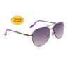 Bulk Spring Hinge Aviator Sunglasses - Style #800 Gun Metal/Purple