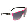 Unisex Sunglasses DE702 Black Arms with Hot Pink Lens Trim