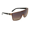 Unisex Sunglasses DE702 Black Arms with Transparent Brown Lens Trim