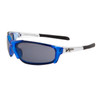 Men's Sports Sunglasses Wholesale - Style # XS123 Transparent Blue & Silver Frame w/Black Tips