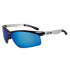 Sports Sunglasses Wholesale XS16 Black & Silver Frame w/Blue Revo Lens