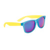 Bulk California Classics Sunglasses - Style #828 Blue/Yellow with Blue Revo