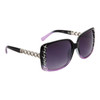 Rhinestone Wholesale Sunglasses - Style # DI6010 Black & Lavender