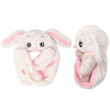 Wholesale Animal Hat | White & Pink Bunny with Long Arms