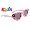 Girl's Fashion Sunglasses with Flowers 8109 White/Pink