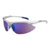 Wholesale Xsportz™ Sport Sunglasses - Style # XS138 Silver w/Blue Flash Mirror Lens