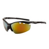 Wholesale Men's Sports Sunglasses XS132 Black w/Gold Flash Mirror