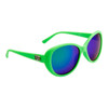 Wholesale DE™ Designer Sunglasses by the Dozen - Style # DE735 Lime Green/Blue Flash Mirror Lens