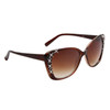 Wholesale Cat Eye Sunglasses with Rhinestones  - Style # DI603 Brown Frame Color