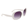 Animal Print Rhinestone Sunglasses 8229 White