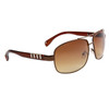 Square Lens Metal Accent Temple Aviators - Style #8141 Bronze