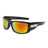 Xsportz™ Wholesale Sport Sunglasses - Style # XS7003 Black w/Gold Flash Mirror