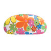 Floral Print Wholesale Sunglass Hard Cases AC4001 White with Pink Interior