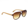 Aviator Bamboo Wood Temple Sunglasses  - Style #W8002 Brown