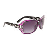 Diamond™ Eyewear Wholesale Rhinestone Sunglasses - Style #DI150 Black & Translucent Purple